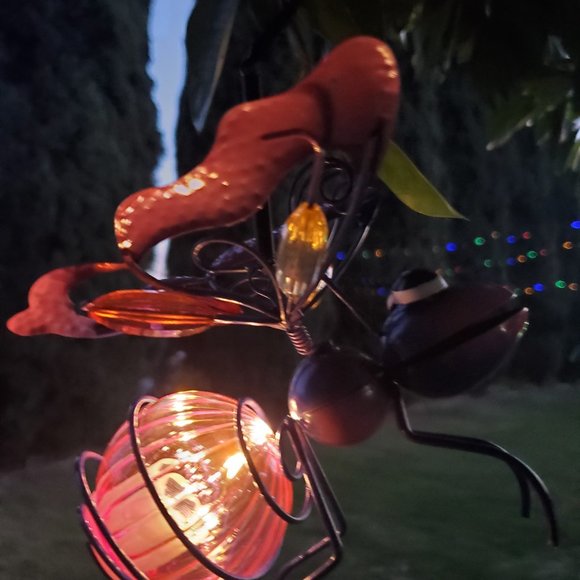 Solar LED Colorful Whimsical Butterfly, Garden Decor - Picture 3 of 3